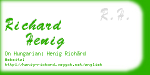 richard henig business card